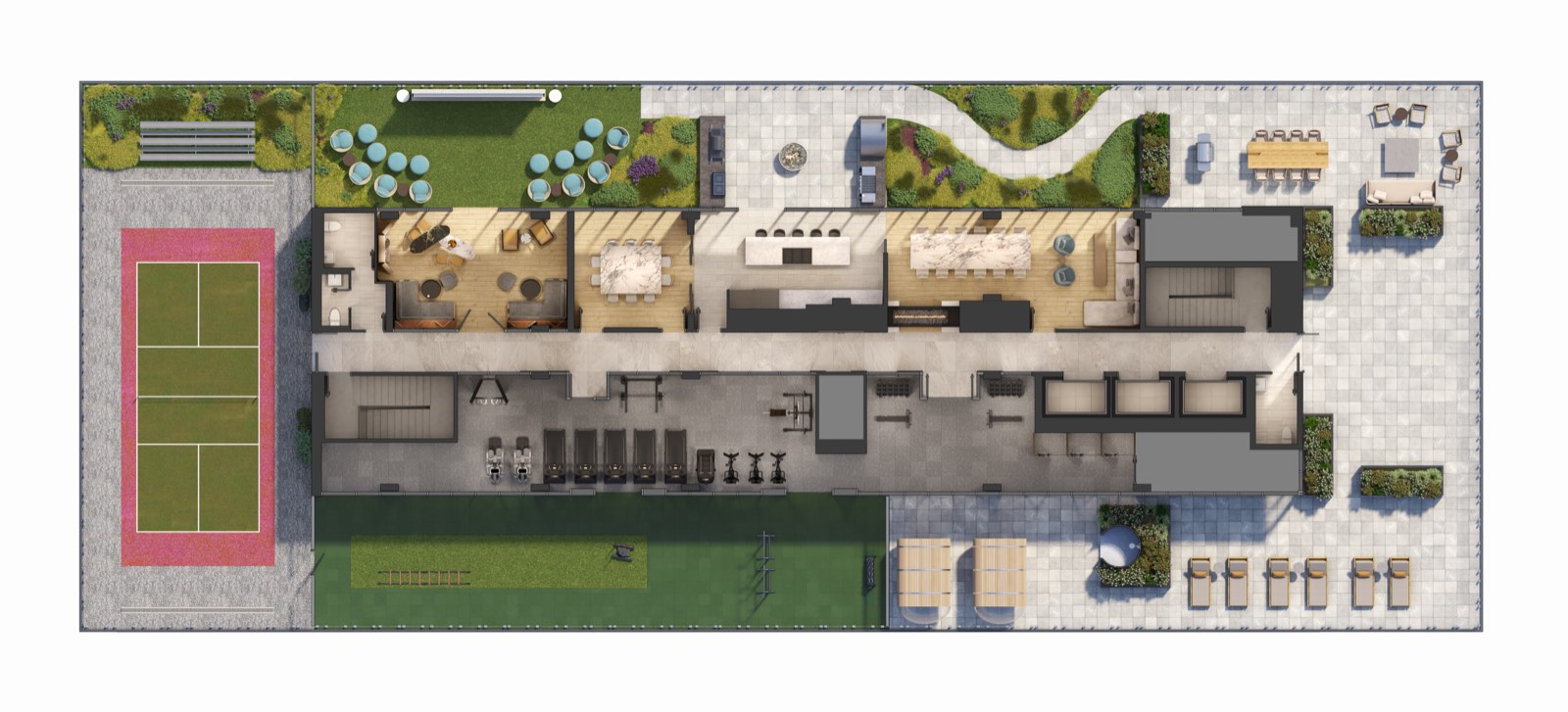 8 Temple Rooftop Amenity Plan